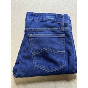 Patagonia Iron Clad Straight Stretch Jeans Men's‎ Size 27x26 Worn Wear raw hem